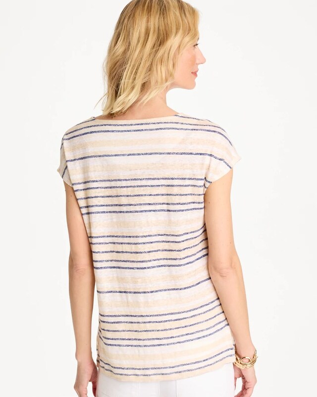 Striped Linen Dolman Tee - image 3